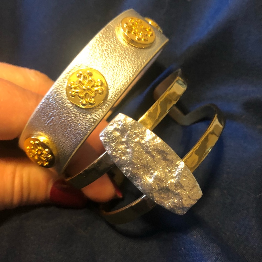 Rustic Cuff Silver & Gold Set - Picture 2 of 2